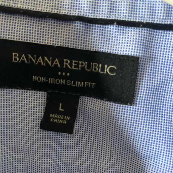 Banana Republic Men's Blue Dress Shirt size L very good condition 100% Cotton - Picture 3 of 8